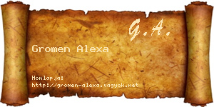 Gromen Alexa névjegykártya